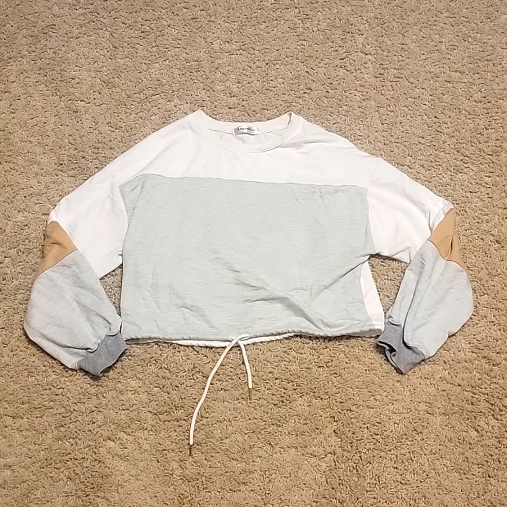 Multicolor Drawstring Crop Top